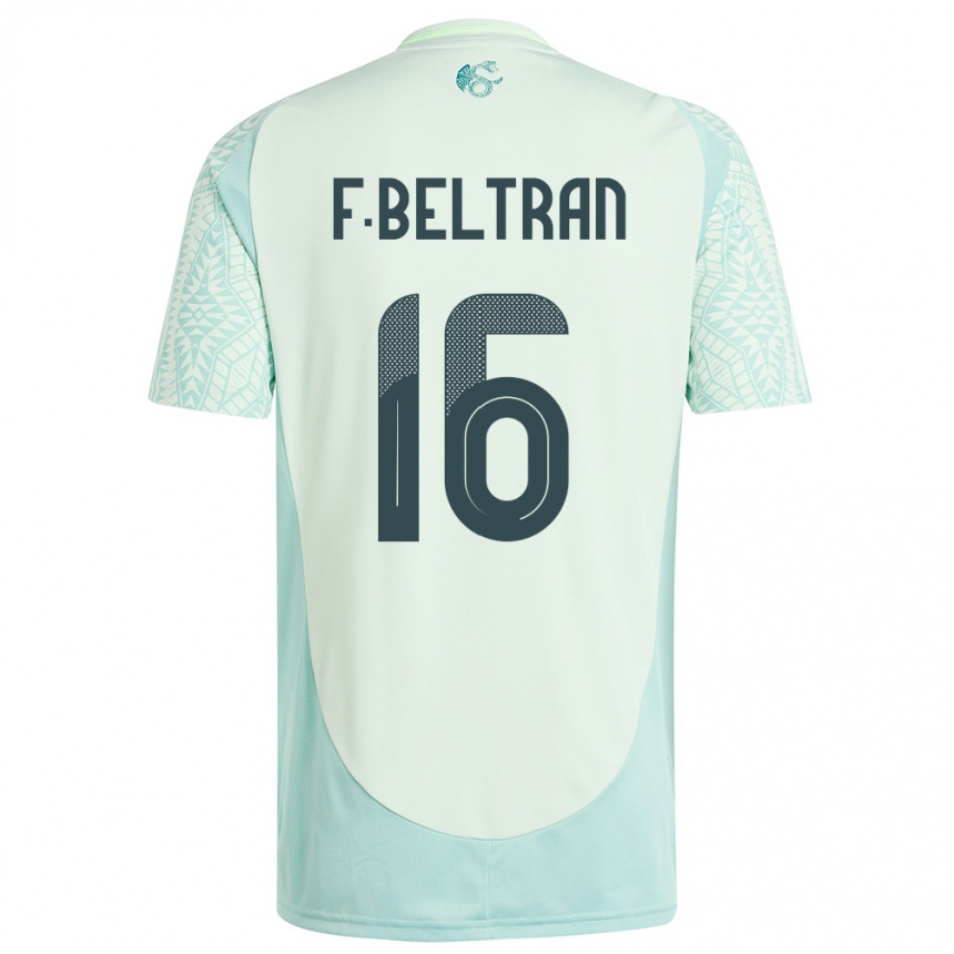 Niño Fútbol Camiseta México Fernando Beltran #16 Lino Verde 2ª Equipación 24-26 México