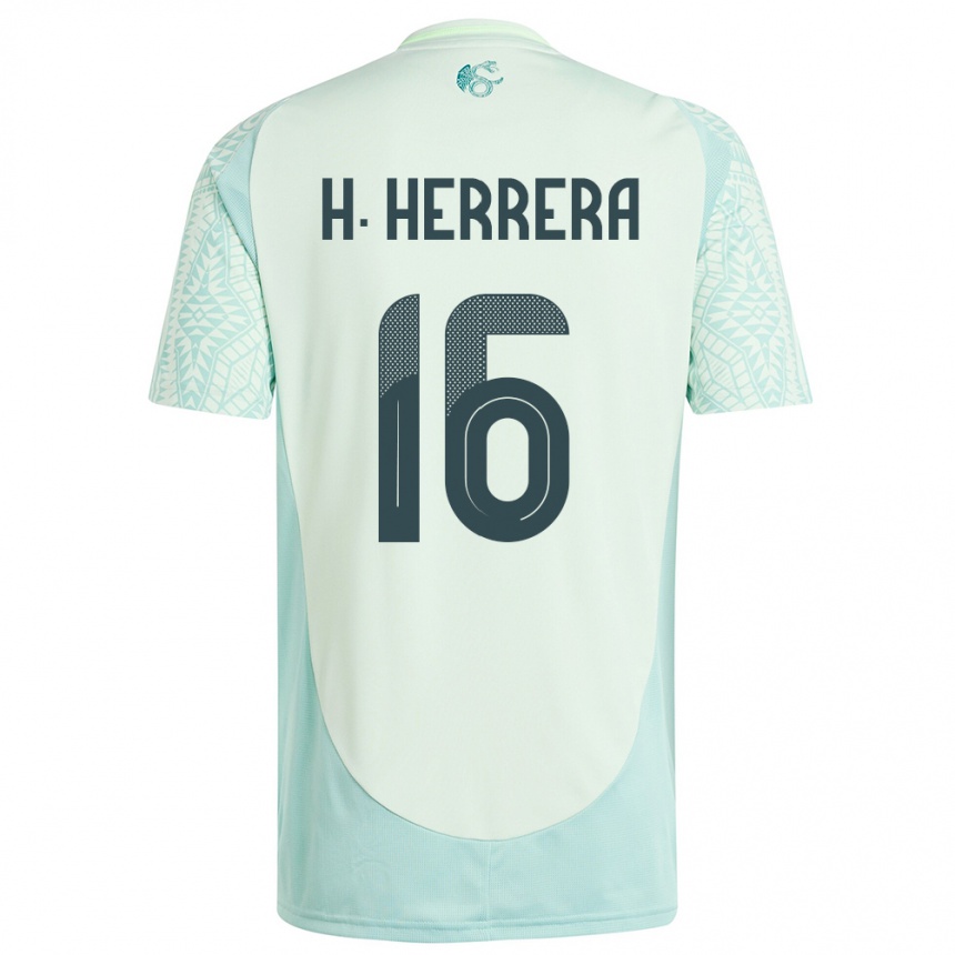 Niño Fútbol Camiseta México Hector Herrera #16 Lino Verde 2ª Equipación 24-26 México