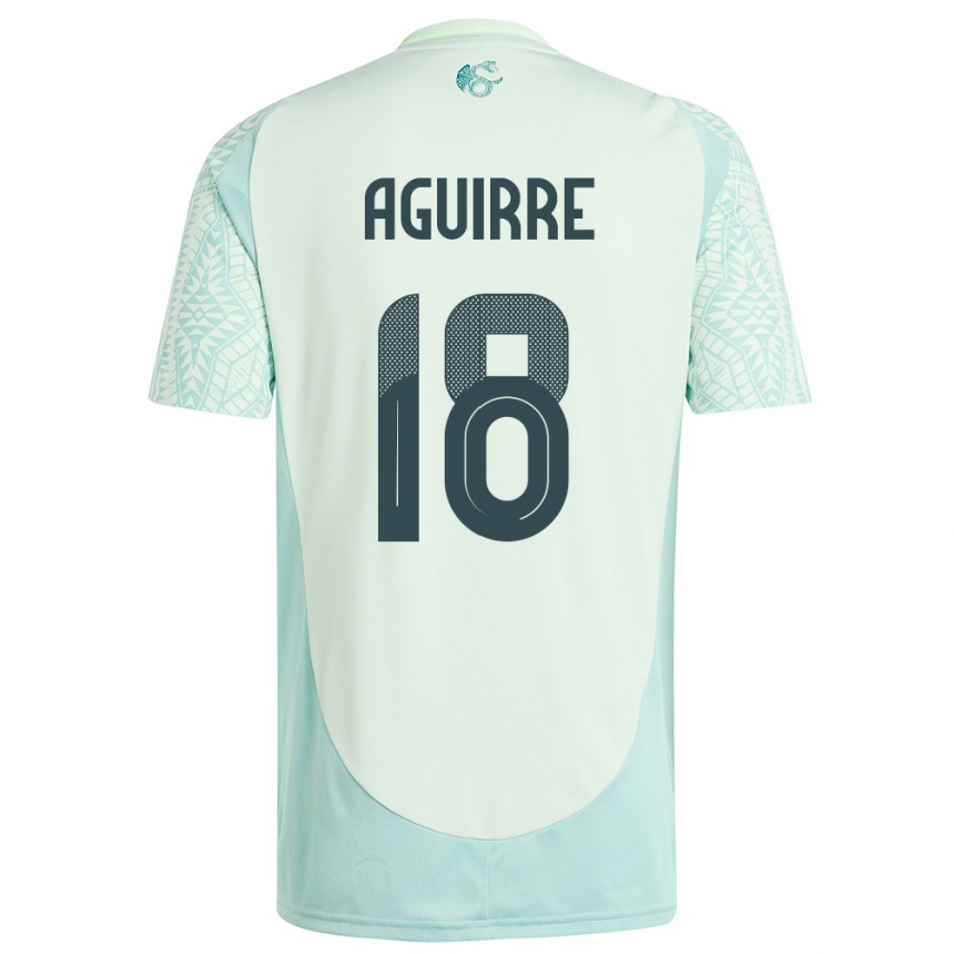 Niño Fútbol Camiseta México Eduardo Aguirre #18 Lino Verde 2ª Equipación 24-26 México