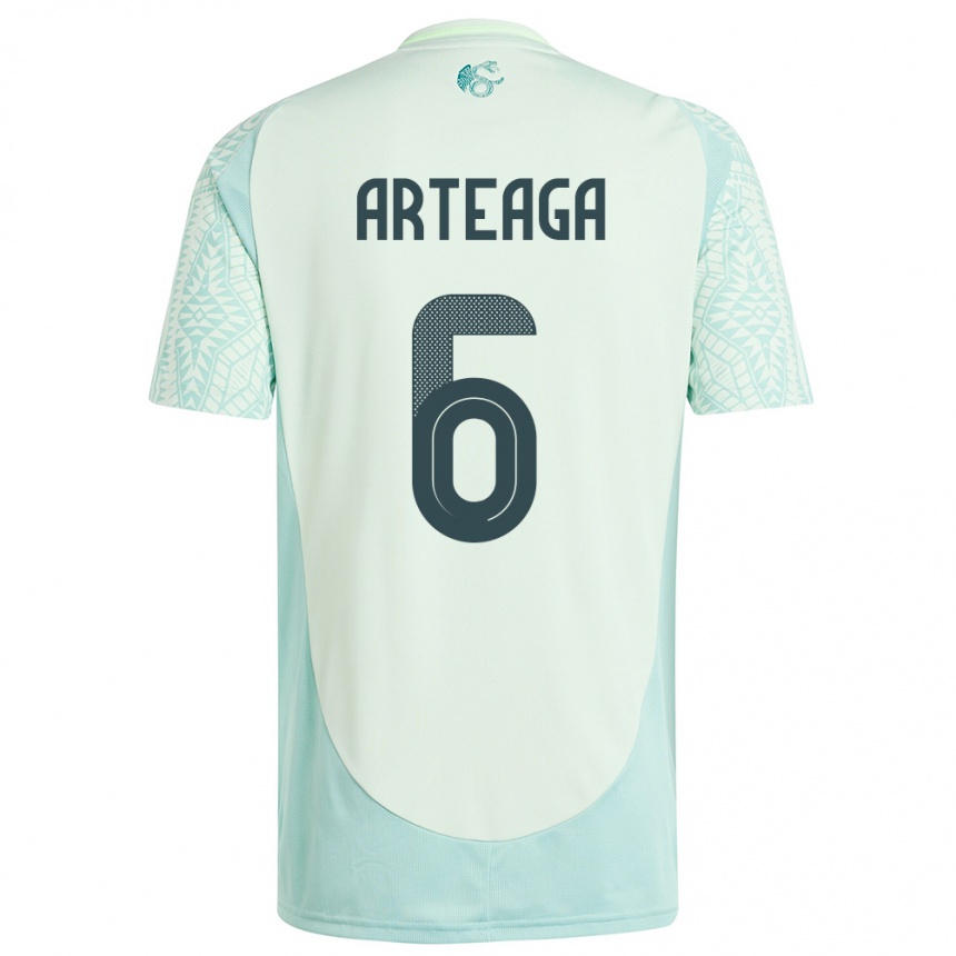 Niño Fútbol Camiseta México Gerardo Arteaga #6 Lino Verde 2ª Equipación 24-26 México