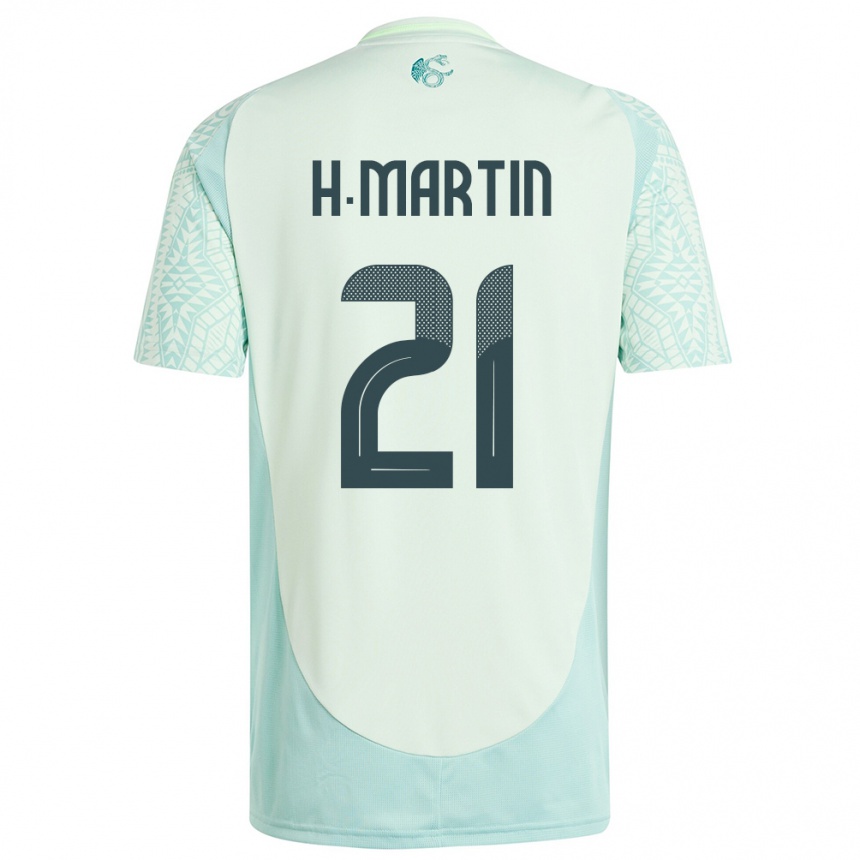 Niño Fútbol Camiseta México Henry Martin #21 Lino Verde 2ª Equipación 24-26 México