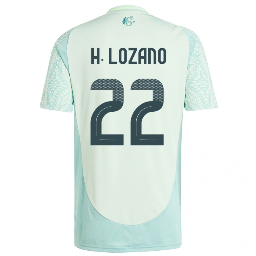 Niño Fútbol Camiseta México Hirving Lozano #22 Lino Verde 2ª Equipación 24-26 México