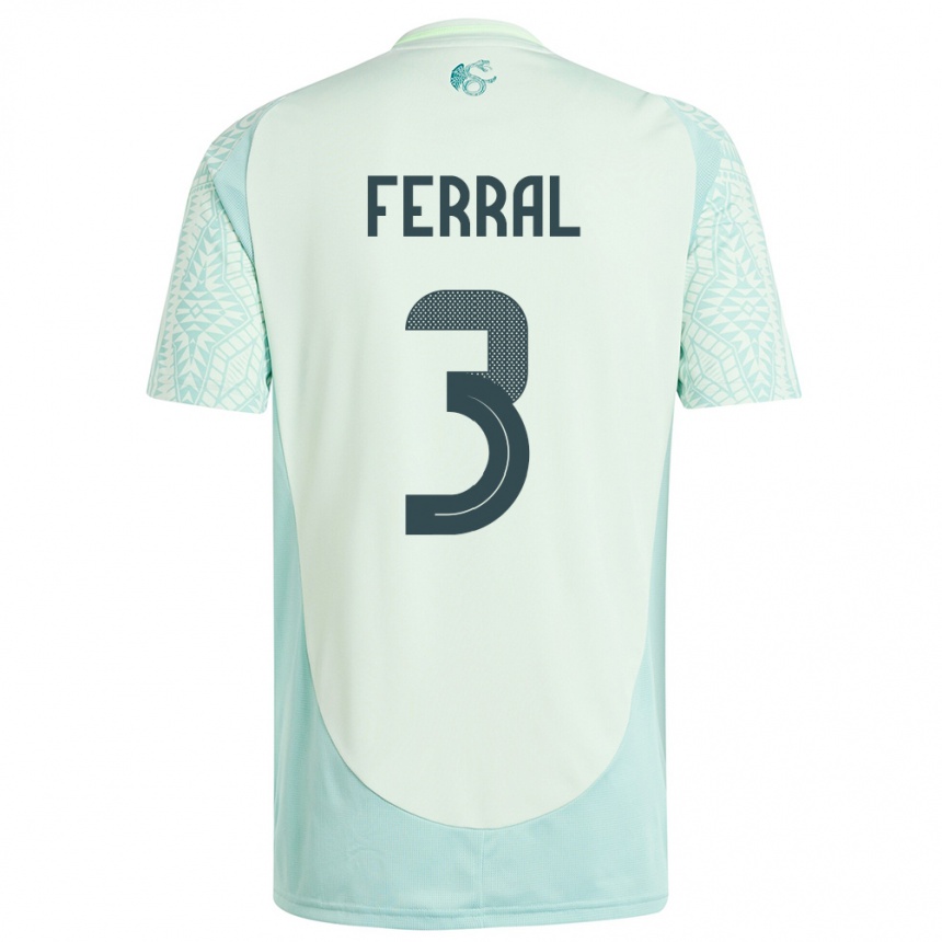 Niño Fútbol Camiseta México Cristina Ferral #3 Lino Verde 2ª Equipación 24-26 México