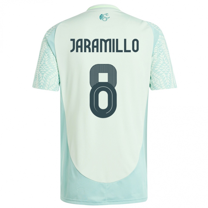 Niño Fútbol Camiseta México Carolina Jaramillo #8 Lino Verde 2ª Equipación 24-26 México