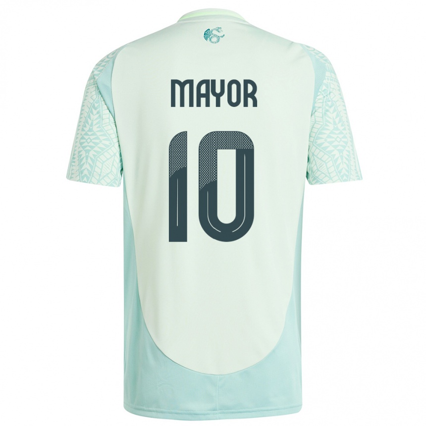 Niño Fútbol Camiseta México Stephany Mayor #10 Lino Verde 2ª Equipación 24-26 México