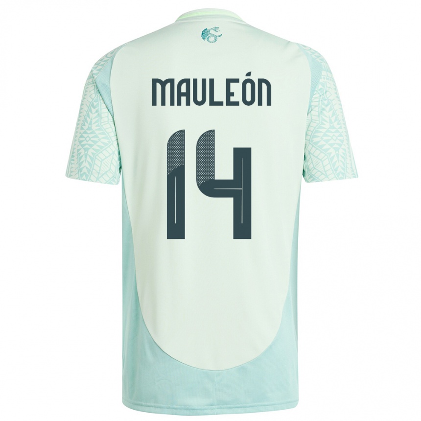 Niño Fútbol Camiseta México Natalia Mauleon #14 Lino Verde 2ª Equipación 24-26 México