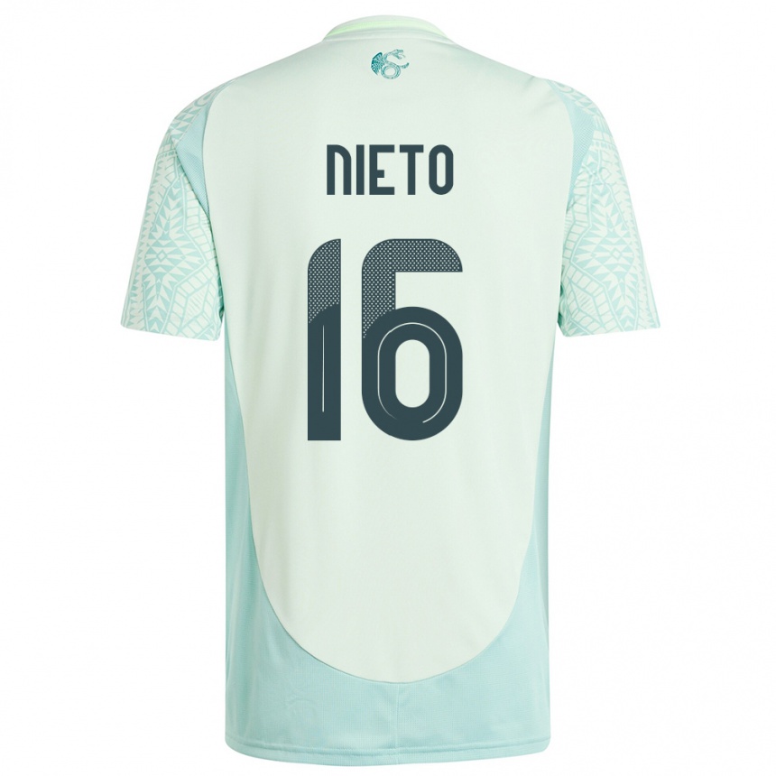 Niño Fútbol Camiseta México Karla Nieto #16 Lino Verde 2ª Equipación 24-26 México