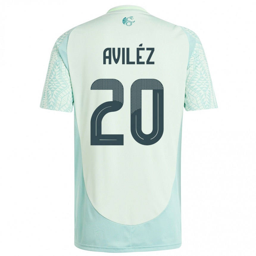 Niño Fútbol Camiseta México Aylin Avilez #20 Lino Verde 2ª Equipación 24-26 México