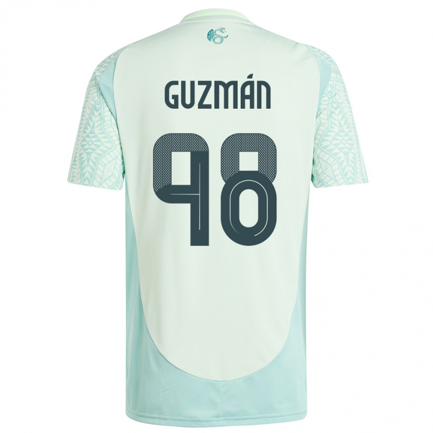 Niño Fútbol Camiseta México Kinberly Guzman #98 Lino Verde 2ª Equipación 24-26 México