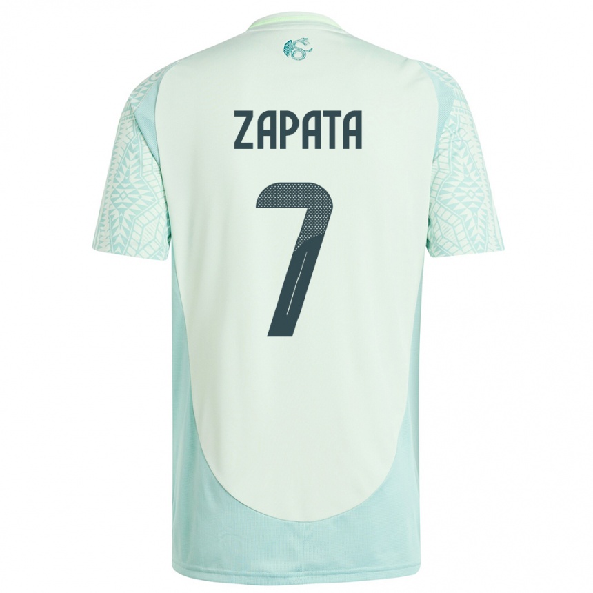 Niño Fútbol Camiseta México Angel Zapata #7 Lino Verde 2ª Equipación 24-26 México