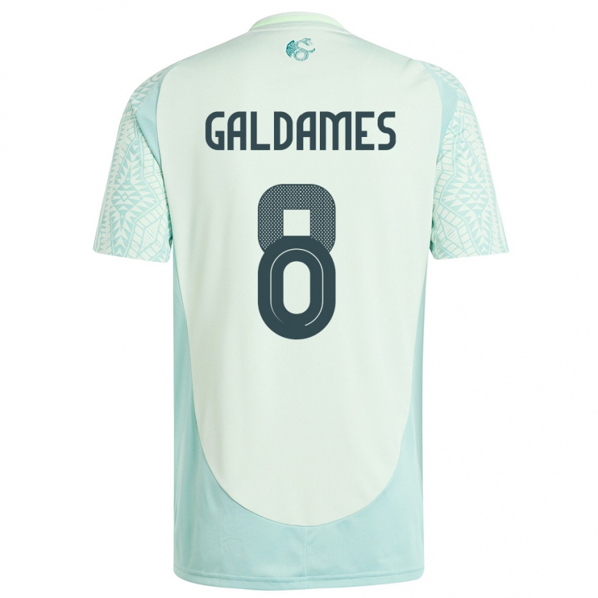 Niño Fútbol Camiseta México Benjamin Galdames #8 Lino Verde 2ª Equipación 24-26 México