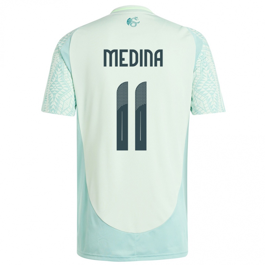 Niño Fútbol Camiseta México Diego Medina #11 Lino Verde 2ª Equipación 24-26 México