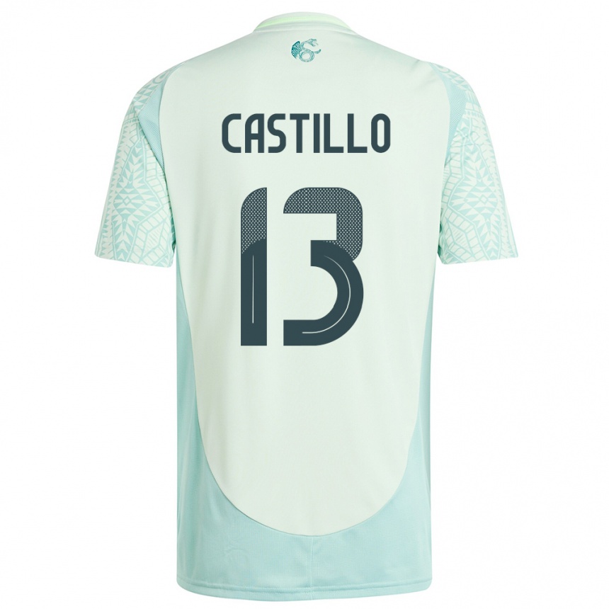 Niño Fútbol Camiseta México Jose Castillo #13 Lino Verde 2ª Equipación 24-26 México