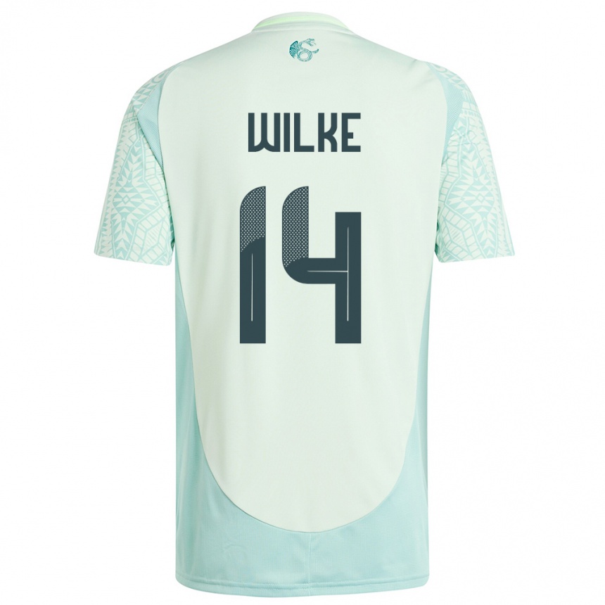 Niño Fútbol Camiseta México Teun Wilke #14 Lino Verde 2ª Equipación 24-26 México