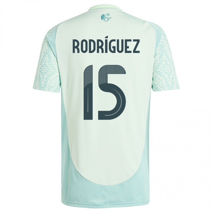 Niño Fútbol Camiseta México Jorge Rodriguez #15 Lino Verde 2ª Equipación 24-26 México