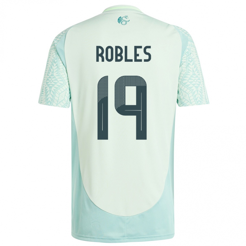 Niño Fútbol Camiseta México Angel Robles #19 Lino Verde 2ª Equipación 24-26 México