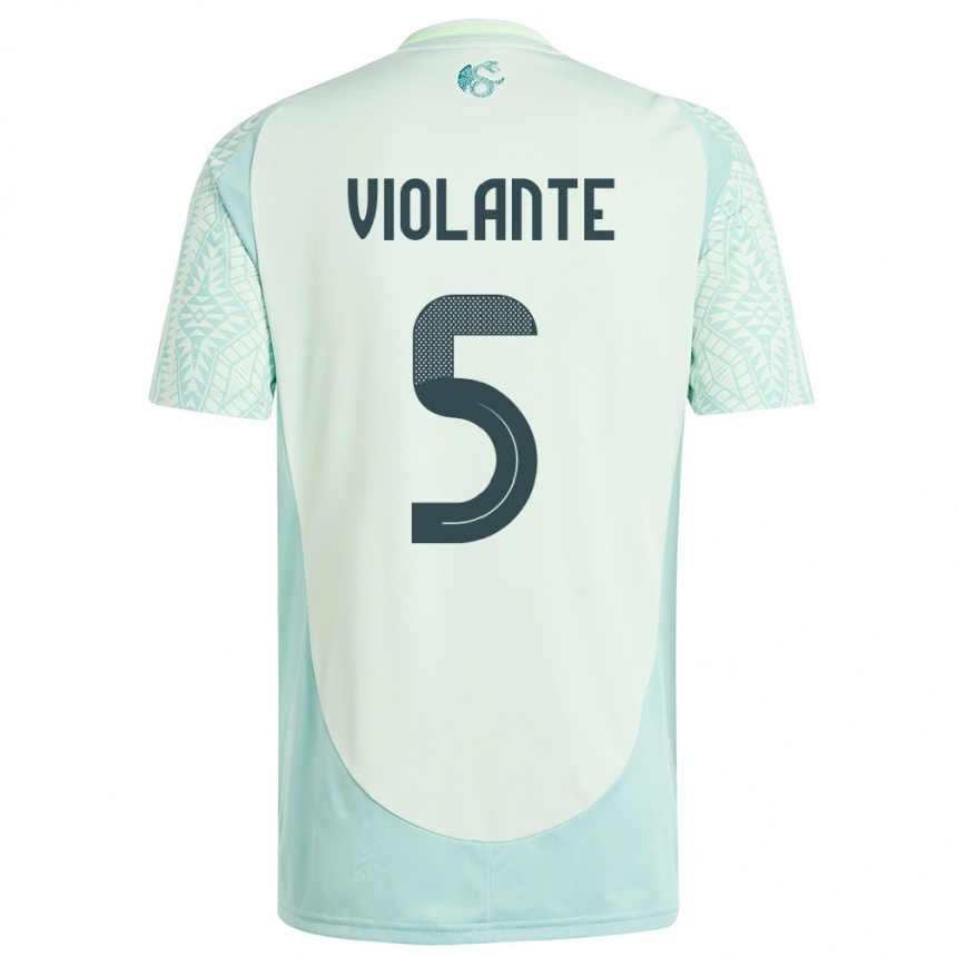 Niño Fútbol Camiseta México Isaias Violante #5 Lino Verde 2ª Equipación 24-26 México