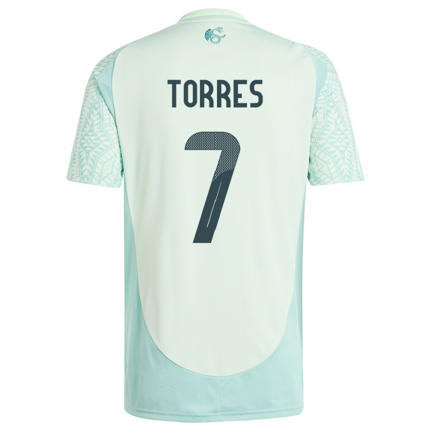 Niño Fútbol Camiseta México Christian Torres #7 Lino Verde 2ª Equipación 24-26 México