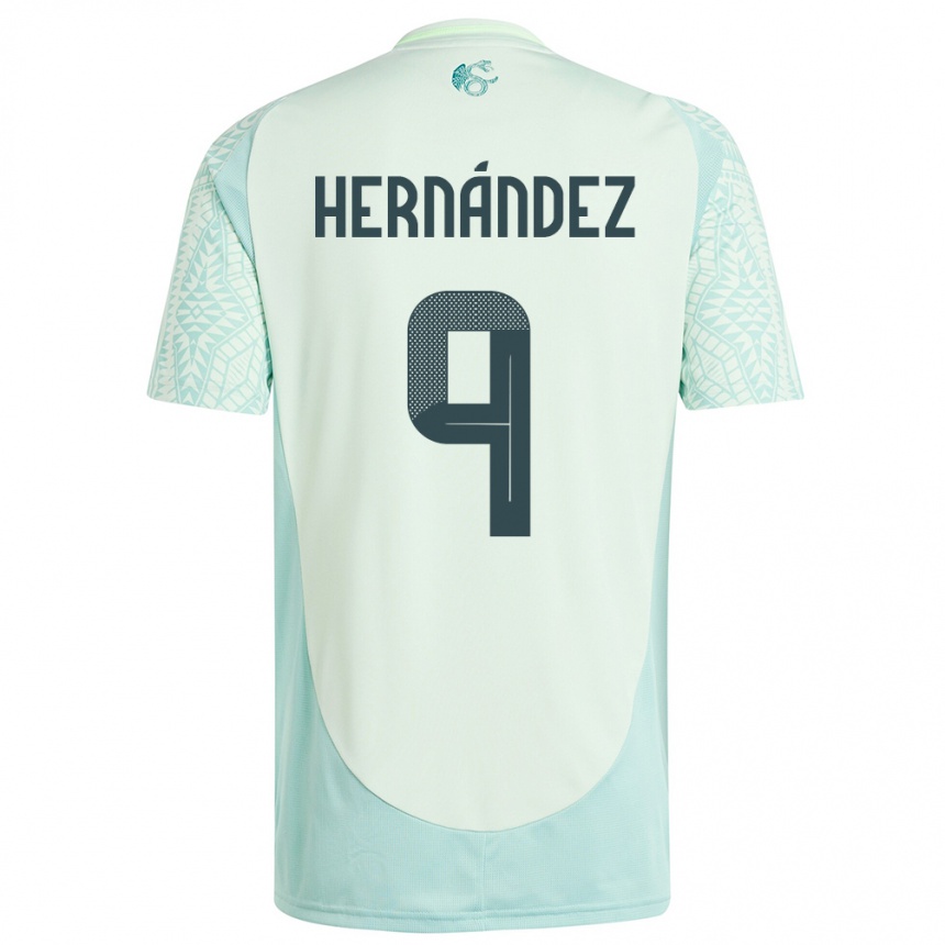 Niño Fútbol Camiseta México Jesus Hernandez #9 Lino Verde 2ª Equipación 24-26 México