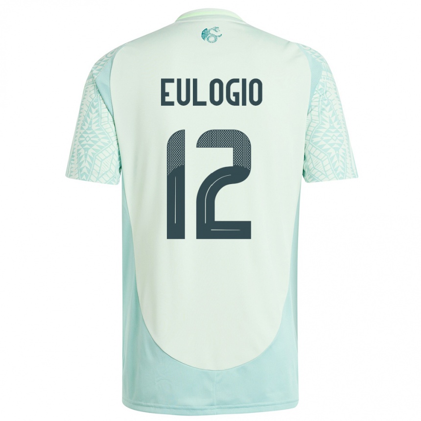 Niño Fútbol Camiseta México Jose Eulogio #12 Lino Verde 2ª Equipación 24-26 México