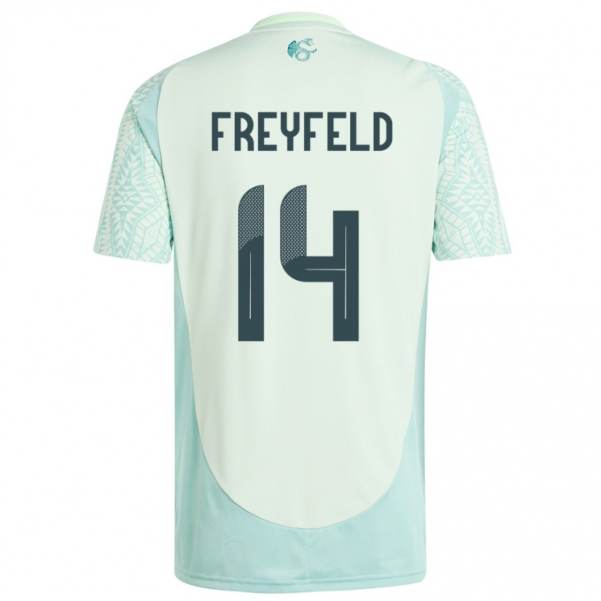 Niño Fútbol Camiseta México Emiliano Freyfeld #14 Lino Verde 2ª Equipación 24-26 México