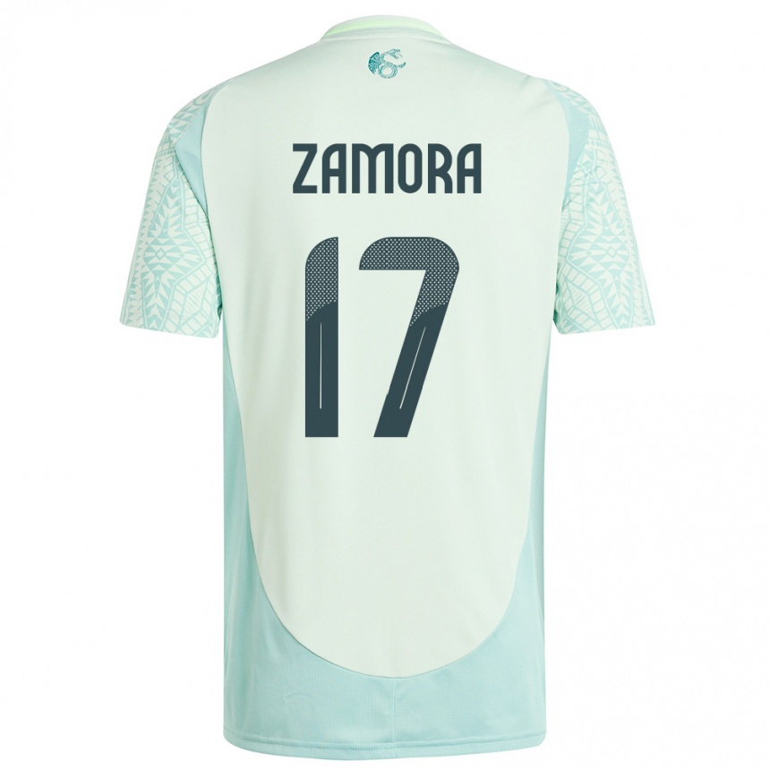 Niño Fútbol Camiseta México Saul Zamora #17 Lino Verde 2ª Equipación 24-26 México