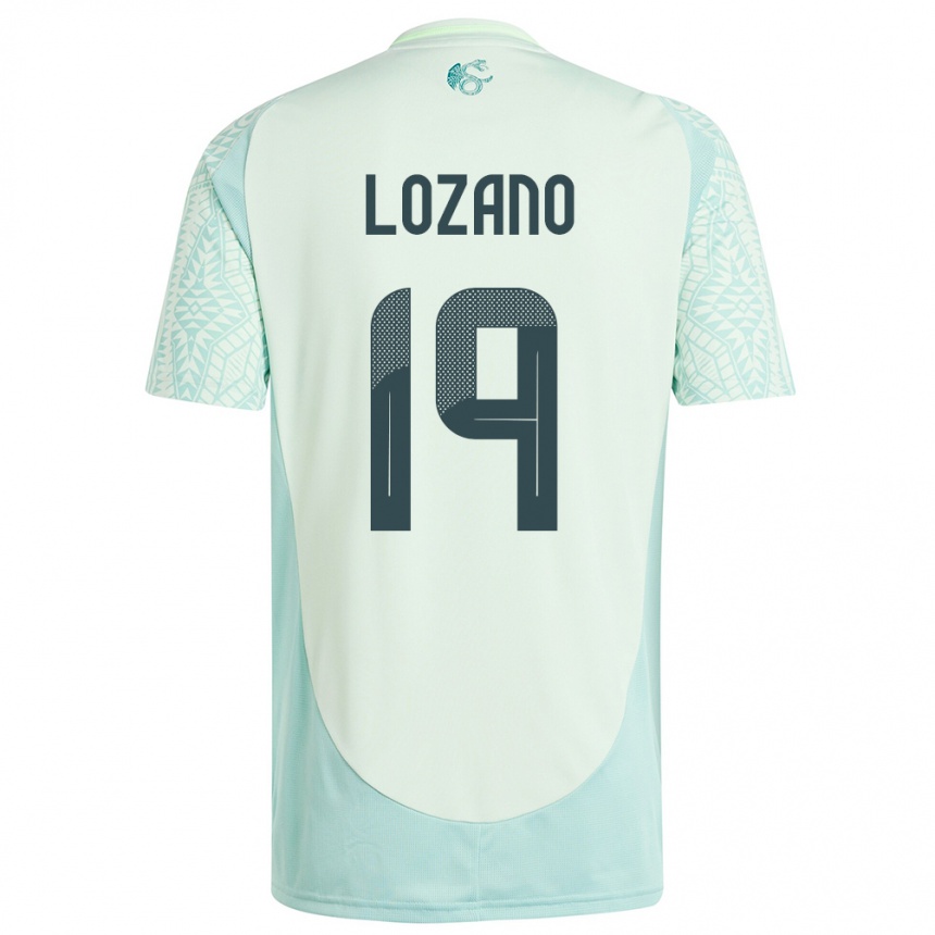 Niño Fútbol Camiseta México Esteban Lozano #19 Lino Verde 2ª Equipación 24-26 México