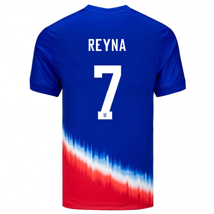 Niño Fútbol Camiseta Estados Unidos Giovanni Reyna #7 Azul 2ª Equipación 24-26 México