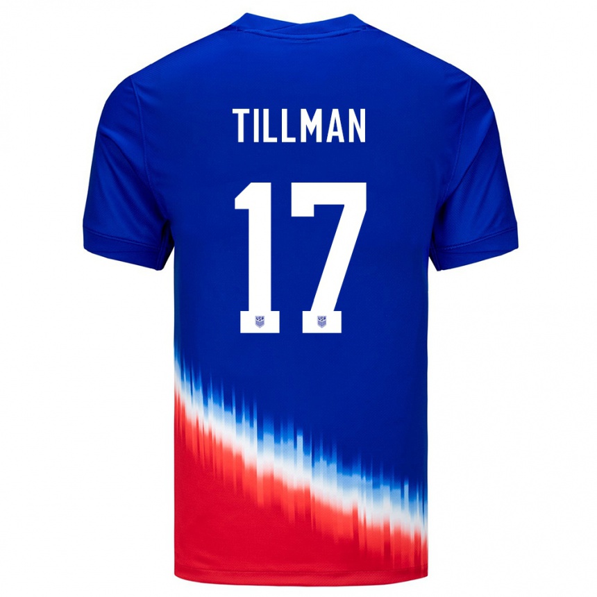 Niño Fútbol Camiseta Estados Unidos Malik Tillman #17 Azul 2ª Equipación 24-26 México