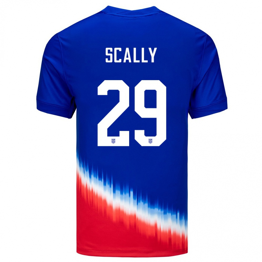 Niño Fútbol Camiseta Estados Unidos Joseph Scally #29 Azul 2ª Equipación 24-26 México