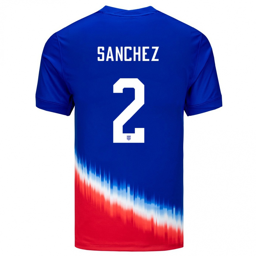 Niño Fútbol Camiseta Estados Unidos Ashley Sanchez #2 Azul 2ª Equipación 24-26 México