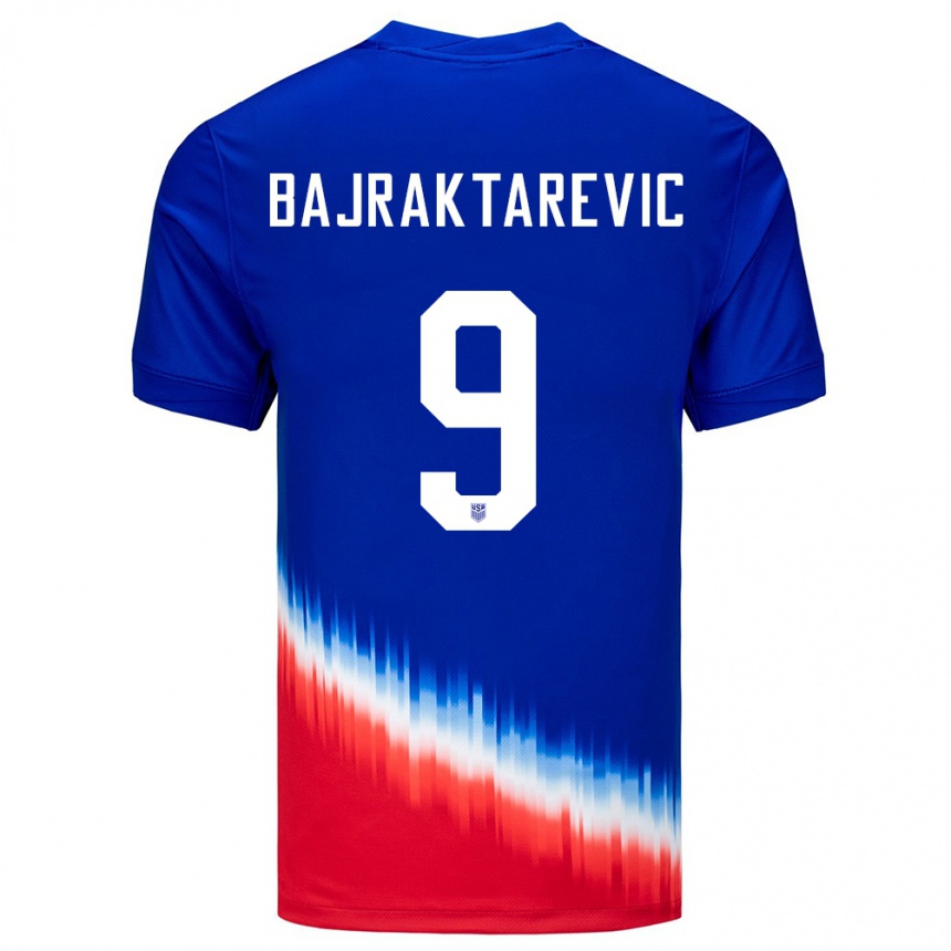 Niño Fútbol Camiseta Estados Unidos Esmir Bajraktarevic #9 Azul 2ª Equipación 24-26 México