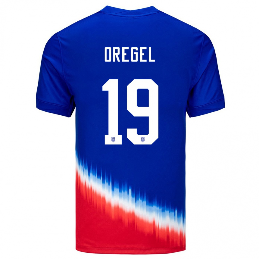 Niño Fútbol Camiseta Estados Unidos Sergio Oregel #19 Azul 2ª Equipación 24-26 México