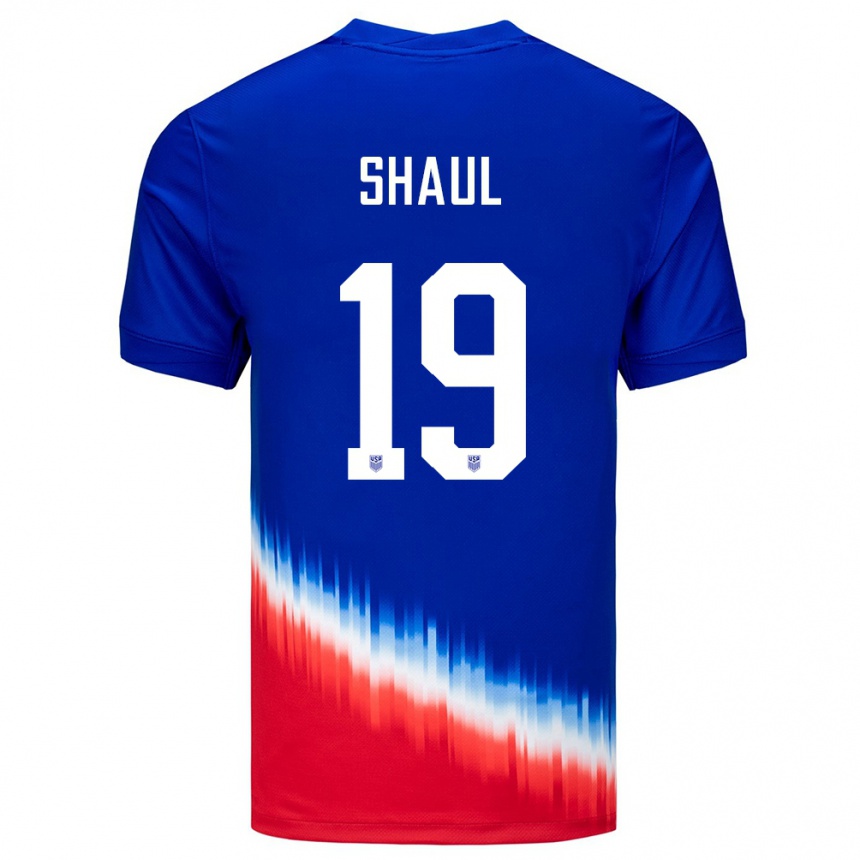 Niño Fútbol Camiseta Estados Unidos Ian Shaul #19 Azul 2ª Equipación 24-26 México