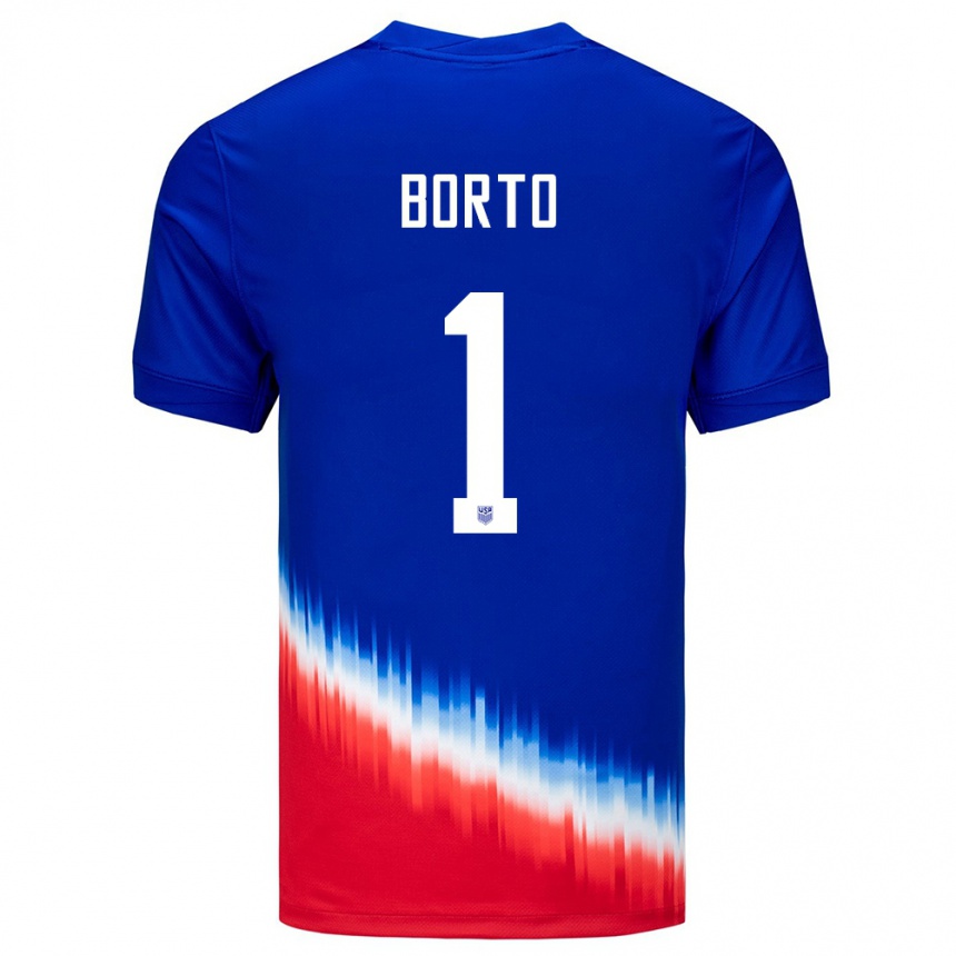 Niño Fútbol Camiseta Estados Unidos Alexander Borto #1 Azul 2ª Equipación 24-26 México