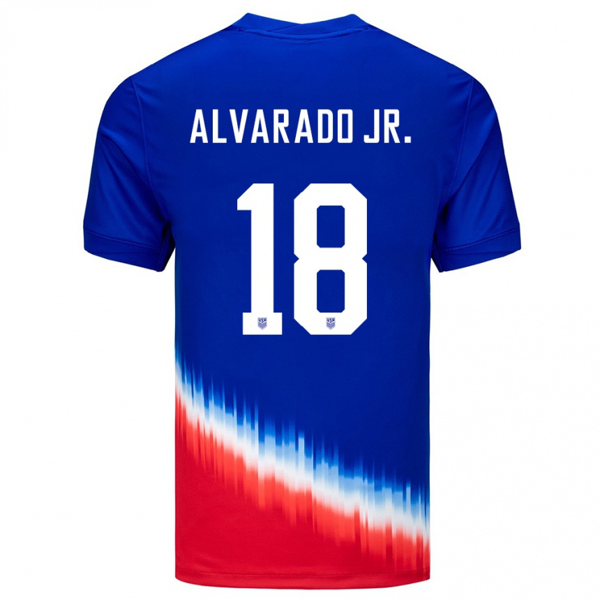 Niño Fútbol Camiseta Estados Unidos Alejandro Alvarado Jr #18 Azul 2ª Equipación 24-26 México