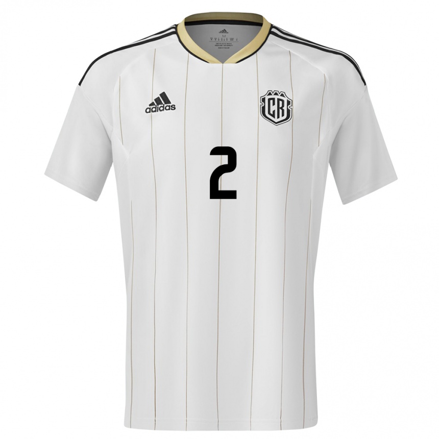 Niño Fútbol Camiseta Costa Rica Daniel Chacon #2 Blanco 2ª Equipación 24-26 México