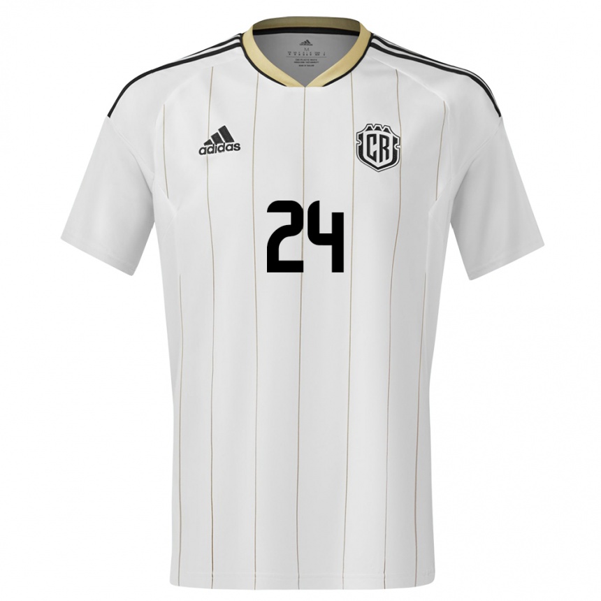 Niño Fútbol Camiseta Costa Rica Douglas Lopez #24 Blanco 2ª Equipación 24-26 México