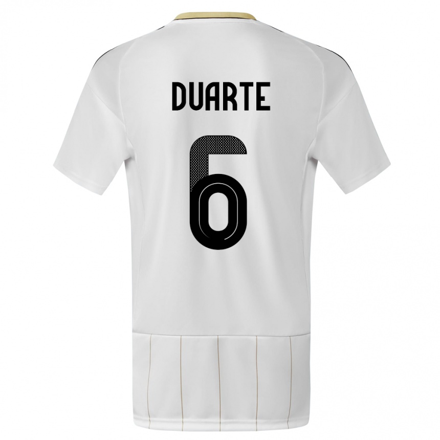 Niño Fútbol Camiseta Costa Rica Oscar Duarte #6 Blanco 2ª Equipación 24-26 México