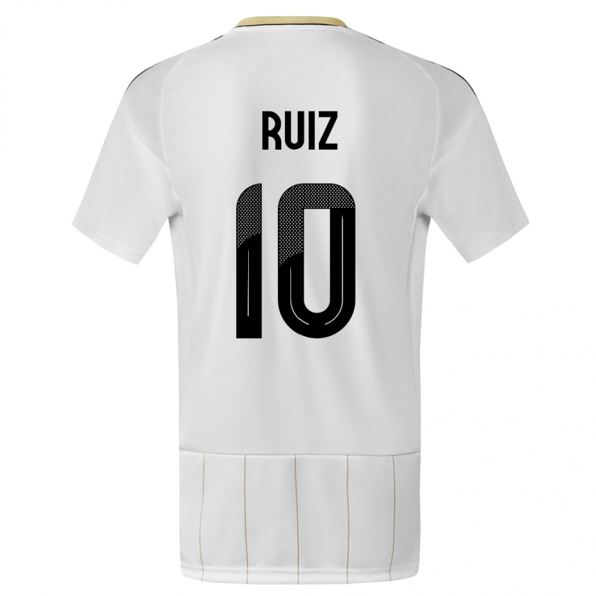 Niño Fútbol Camiseta Costa Rica Bryan Ruiz #10 Blanco 2ª Equipación 24-26 México