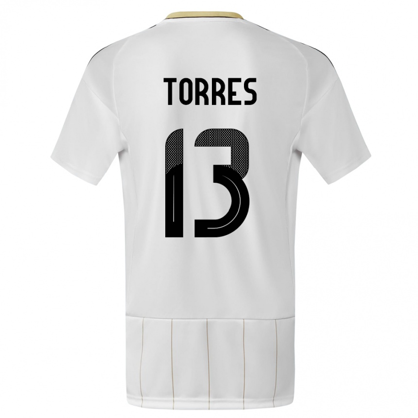 Niño Fútbol Camiseta Costa Rica Gerson Torres #13 Blanco 2ª Equipación 24-26 México