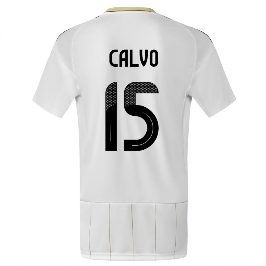 Niño Fútbol Camiseta Costa Rica Francisco Calvo #15 Blanco 2ª Equipación 24-26 México