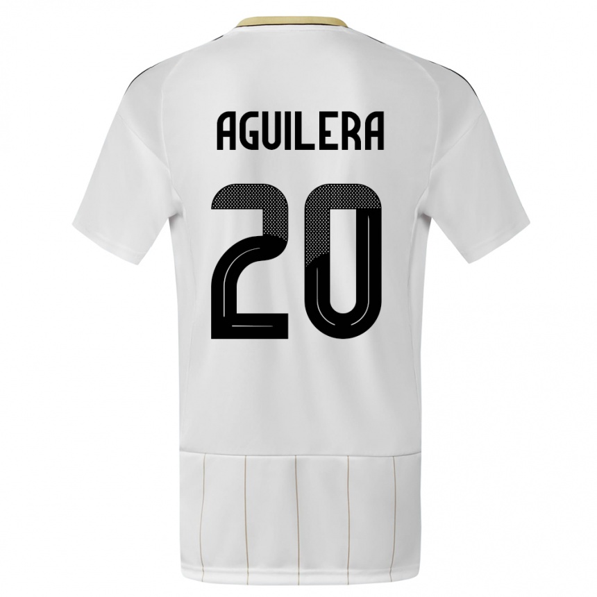 Niño Fútbol Camiseta Costa Rica Brandon Aguilera #20 Blanco 2ª Equipación 24-26 México