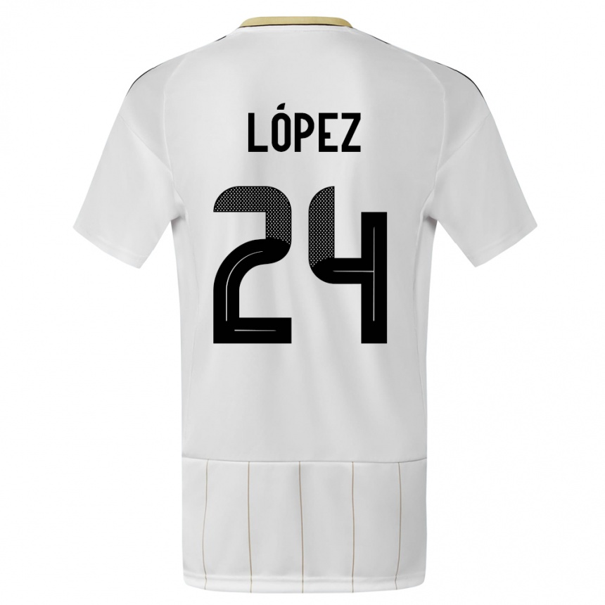 Niño Fútbol Camiseta Costa Rica Douglas Lopez #24 Blanco 2ª Equipación 24-26 México