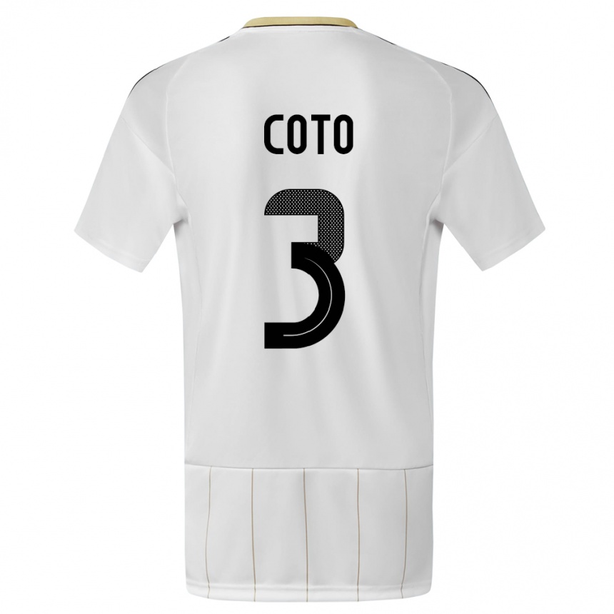 Niño Fútbol Camiseta Costa Rica Maria Coto #3 Blanco 2ª Equipación 24-26 México