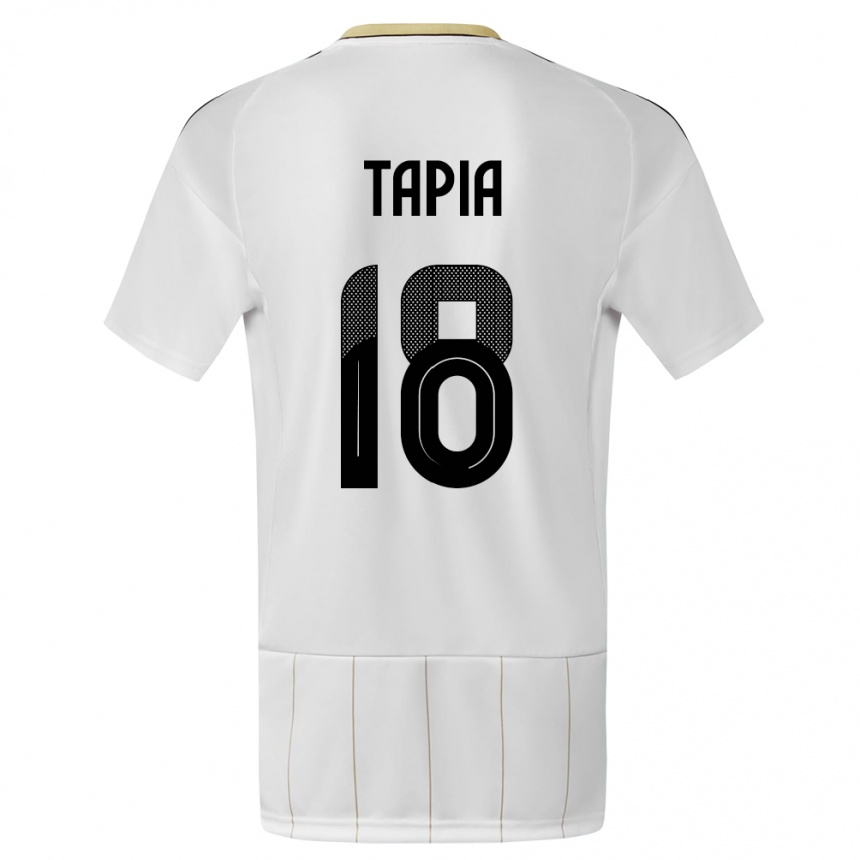 Niño Fútbol Camiseta Costa Rica Priscilla Tapia #18 Blanco 2ª Equipación 24-26 México