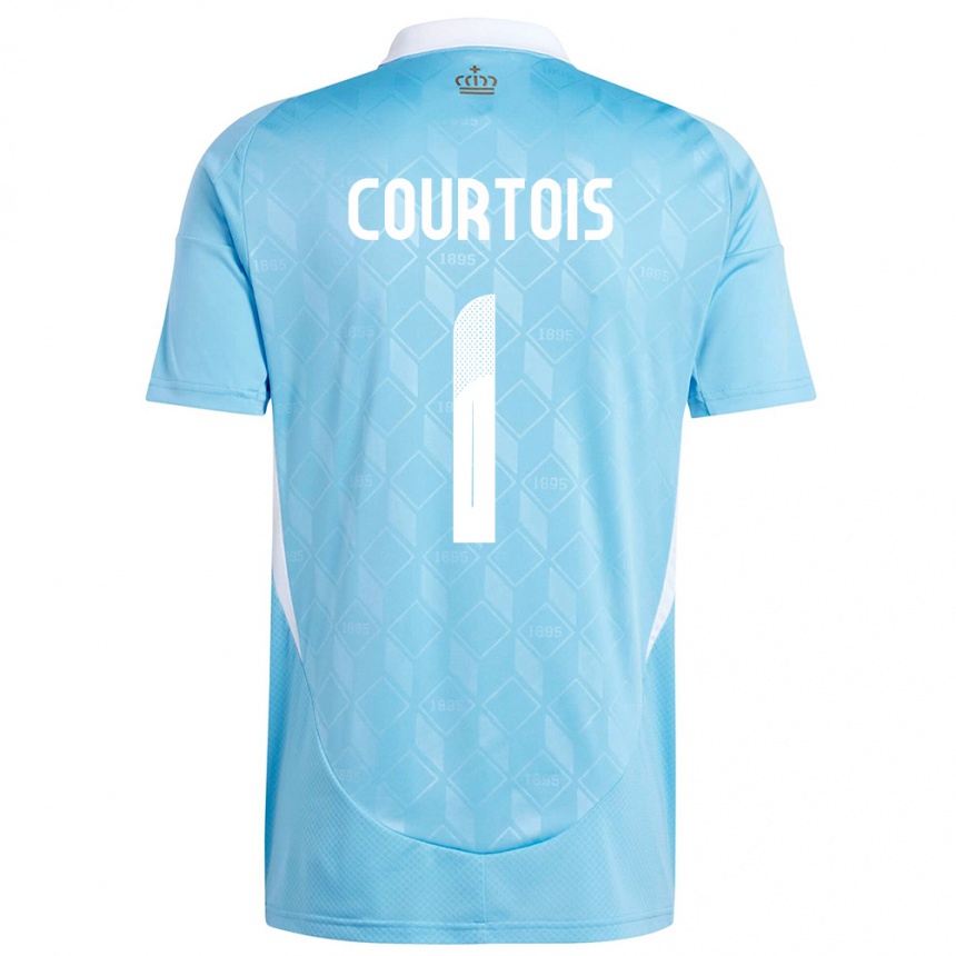 Niño Fútbol Camiseta Bélgica Thibaut Courtois #1 Azul 2ª Equipación 24-26 México