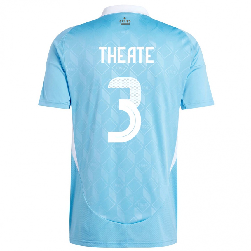 Niño Fútbol Camiseta Bélgica Arthur Theate #3 Azul 2ª Equipación 24-26 México