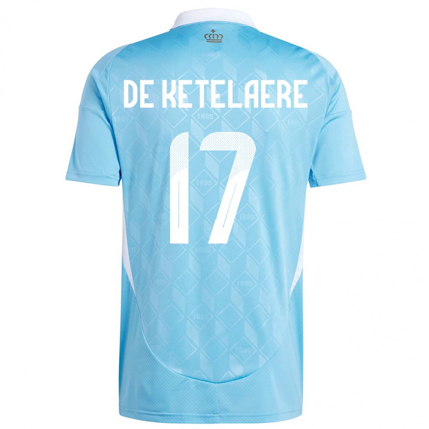 Niño Fútbol Camiseta Bélgica Charles De Ketelaere #17 Azul 2ª Equipación 24-26 México