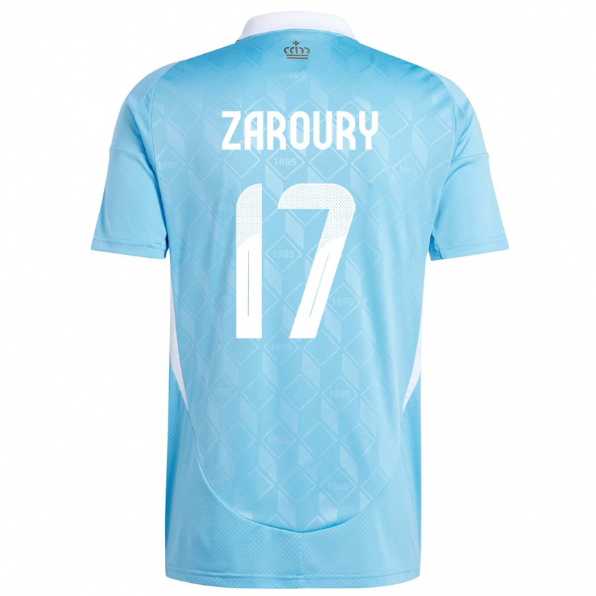 Niño Fútbol Camiseta Bélgica Anass Zaroury #17 Azul 2ª Equipación 24-26 México
